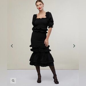 Rachel Parcell Jaquard Smocked Midi Dress